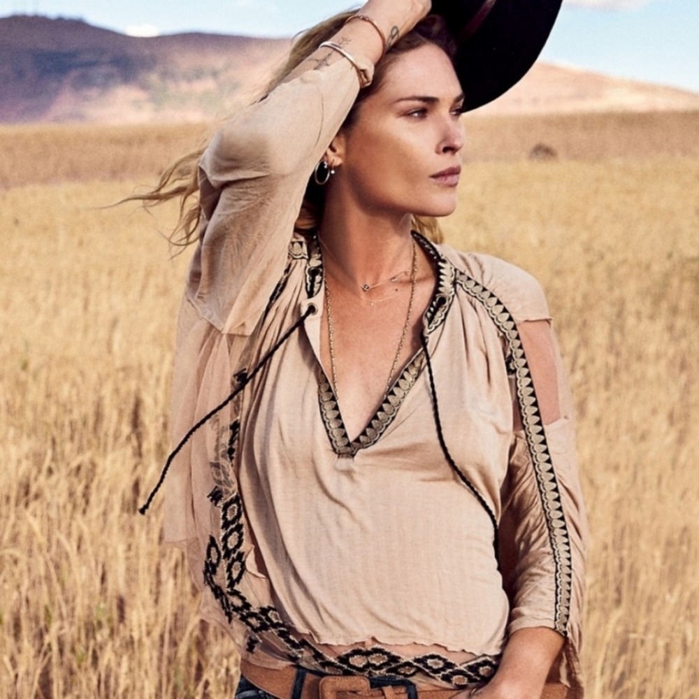 Free People Embroidered Blouse